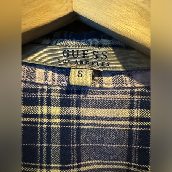 Guess Western Embroidered Mesh Plaid Shirtrt - Picture 6 of 7